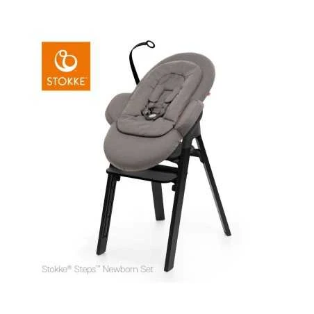 Paketti Stokke Steps Syöttötuoli, Black/Black + Newborn Set Grey 4 Paketti Stokke Steps Syöttötuoli, Black/Black + Newborn Set Grey - Image 2
