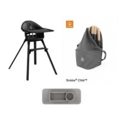Stokke Clikk Syöttötuoli, Musta/Musta + Stokke Clikk Travel Bag + Stokke Clikk Ruokailualusta, Harmaa -Baby Wallaby Shop stokke clikk syoettoetuoli mustamusta stokke clikk travel bag stokke clikk ruokailualusta harmaa 6