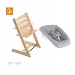 Stokke Tripp Trapp Syöttötuoli, Natural + Stokke Tripp Trapp Newborn Set, Grey -Baby Wallaby Shop stokke tripp trapp syoettoetuoli natural stokke tripp trapp newborn set grey 2